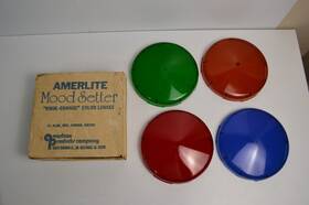 07166200064 American Products Company Vintage Amerlite Mood Setter Pool Light Lens Covers Set Of 4 Original Box Kwik