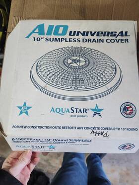 A10rcfr108 Aquastar 10 Inch Round Sumpless Drain Cover With Universal Adapter Frame