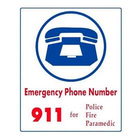 6010ws1012e Aquatic 12 Inch X 10 Emergency Numbers Sign