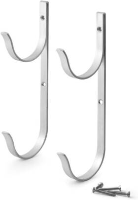Pd-4569 Aquatix Pro Pool Pole Hanger Premium 2pc Aluminium Holder Set Ideal Black