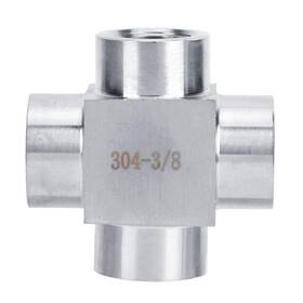 Aqur2020fq0iogctsg4925-11 Aqur2020 Stainless Steel Tee 4 Way G3/8 Female Thread Silver Pipe Fitting Connector