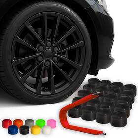 Automotivated Aftermarket 611417767006 Colorlugs Vinyl Boltcap Cover Black Flexible Fit Bolt Lug Nut Cap Fits