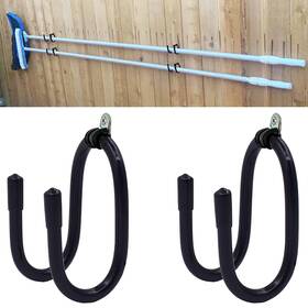 Auxphome 793101715149 2 Pack Pool Pole Hanger/hook Cleaning Tool Holder And Organizer Black
