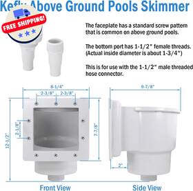 Bb888 313105861866 Above Ground Pool Skimmer Complete Kit Thru-wall Standard Fit Accessories