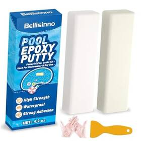 Ycnzab-02 Bellisinno 4.2 Oz. White Pool Epoxy Putty 2-part Underwater/above-water Repair Fix