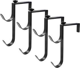 Qy20250215-0701 Biaungdo Pool Poles Hooks 4 Pcs Adjustable Double Fence Black