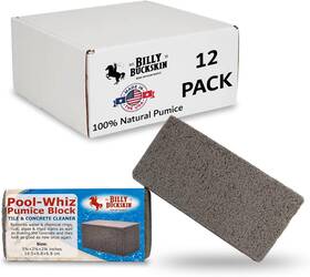 Pb-12-billy Billy Buckskin Home & Beauty Pool-whiz Pumice Block Stone For Cleaning Pools Spas Pack Of 12 Gray