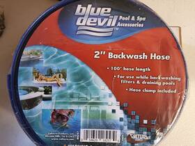 B8257 Blue Devil 100-foot Backwash Hose For Pool With Clamp 2 Inch W X 100 Foot