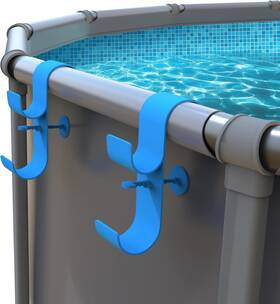 Pool-03-2pc-blue Brand Aquajoyer Poolside Pool Leaf Skimmer Net Holder Above Ground Pole Hanger