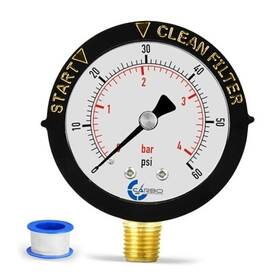 D20-bpil-060 Carbo Usa Water Pressure Gauge For Swimming Pool Filter Spa Indicator Lower
