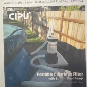 Cpcf724 Cipu Portable Filter Pump With Pressure Gauge 1500gph Above Ground Pool
