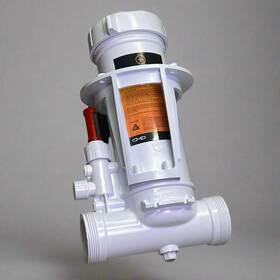 25280-400-000 Cmd Powerclean Tab Ultra In-line Chlorinator With Base Clear Glass White