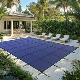 Ct-tfer1836-blue Colourtree 18ft X 36ft Inground Pool Safety Cover Blue Mesh Triple Stitched Navy