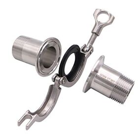 Sus304 Dernord 2 Pcs Sanitary Male Threaded Ferrule Pipe Fittings Tri-clamp