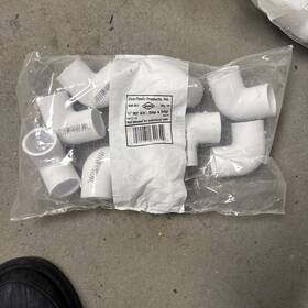 406-007 Dura Plastics 406007 90 Degree Elbow 3/4 Inch Slip X Bag Of 10