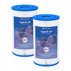 Future Way 788362658472 2 Pack Type B Pool Filter Cartridge Replacement For White