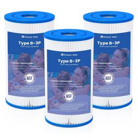 Future Way 788362658649 3 Pack Type B Pool Filter Cartridge Replacement For White