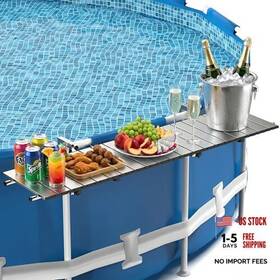 Fzplb02 Fuze Poolside Bar Table For Above Ground Pools 304 Stainless Steel Swim-up Silver