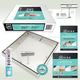 Hdc12.5-0.8 Hide 12.5 Inch Luxury Drain Cover Kit - 0.8 Inlay Depth