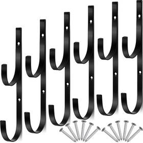 Hook-0347 Hotop 6 Pieces Pool Pole Hook Hanger Swimming Metal Brackets With Black