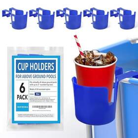 Impresa 850020755776 Pool Drink Holders - 6 Pack Spill-resistant Design And Fits Most Pools Blue