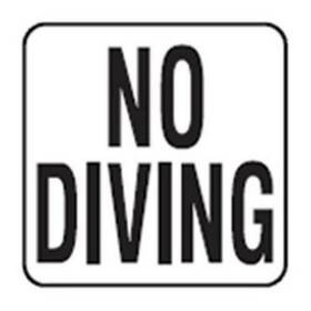 V621501 Inlays No Diving Words 6 Inch X Vinyl 2 Letters Stickon