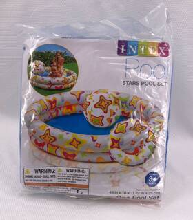 Intex 078257314218 Pool Stars Set Round Inflated Size Appx 48 Inch By 10 New Sealed Ages 3