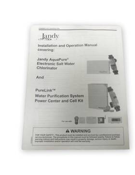Jandy 743161456803 Installation And Operation Manual For Aquapure Chlorination Power Center