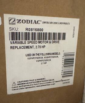 R08168000 Jandy Jandyvariable Speed Motor For Dv2a Models 2.7hp 115/230v