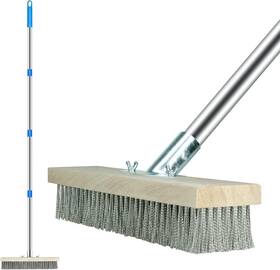 Brush-04 Kikitoy 63 Inch Deck Brush - Stainless Steel Wire Floor With Long Handle Wooden