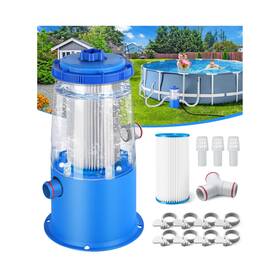 53015e-1 Kimfilter Transparent 1000 Gph Above Ground Pool Filter Pump Easy Deep Blue