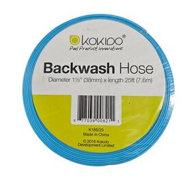K185 Kokido K185/25 1.5 Inch X 25ft Blue Flat Flexible Pool Filter Backwash Drain Hose