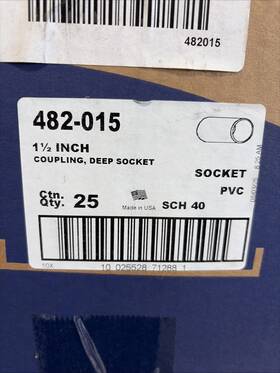 482-015 Lasco Fittings 1.5 Inch Schedule 40 Pvc Deep Socket Coupling 25 Count