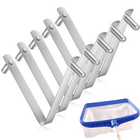 Ppc001 Lovufir 5pcs Pool Pole Clips V-shaped Stainless Steel Brush Clip White