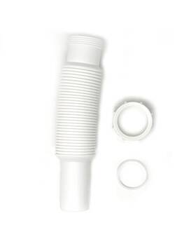 800-303 Madol Flexible Pvc Sink Pipe 1-1/2 Inch X 15 White Plastic Polypropylene Tube