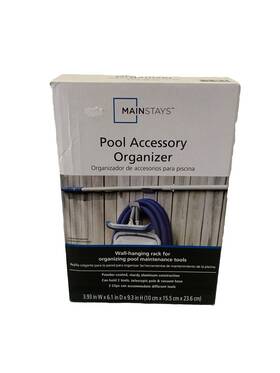761260 Mainstays New Swimming Pool Accessory Organizer Grey Powder Coated Aluminum