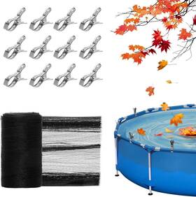 Ycw001 Mapaim 21 Feet Round Pool Leaf Net Cover - With 12 Pcs 21ft Black