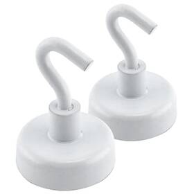 07290 Master Magnetics Hook White Enamel Paint 1 Inch Diameter 1.5 Total Heigh