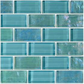 Gt82348t4 Master Tile 1 Inch X 2 Turquoise Twilight 11 Sq/cn - Glass