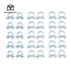 Mp87308l Moto-parts-lover 1/4 Inch 5/16 3/8 Fuel Injection Gas Line Hose Clamps Clip Pipe Clamp 30 Pcs