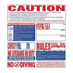 Si9000ca Oreq California 8-in-1 Pool Safety Sign Commercial Compliance