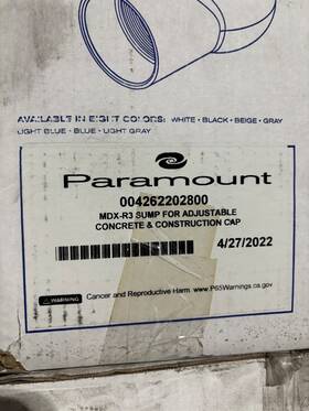 Mdx-r3 Paramount Mdxr3 Drain Sump For Adjustable Concrete And Construction Cap