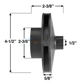 355074z Pentair 1/2 Inch Impeller Pvc Pool Spa Pump Npt Connection