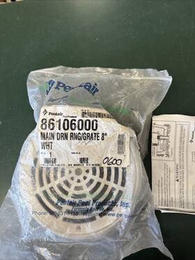 86106000 Pentair Main Drain Ring Grate 8 Inch White