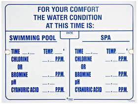 R234500 Pentair Rainbow 12 Inch X 9 Virginia Water Conditions Pool Sign