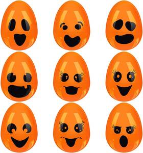 Pinkxhy 711181819281 72 Pcs Halloween Eggs Orange Plastic Easter Candy Treats Holder P