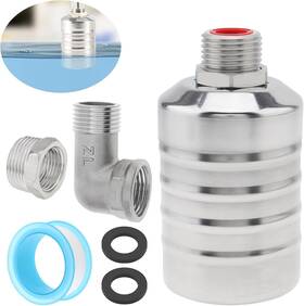 Pnxktxo Plu 10v Float Valve 304 Stainless Steel 1/2inch To 3/4inch Auto Fill Shut Off Water Flo