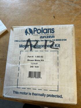 1-593-02 Polaris W9130004 New Quart Blower Replacement Motor 1.5 Hp 240v Hard To Find