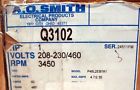 Q3102 Pool 3450 Three Hp Rpm Phase 591 Century Ao 1 Smith Motor