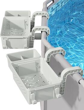 Poolhacker 793109990562 2024 Upgrade 2 Sets Poolside Storage Basket Above Ground Pool Accessories Swimmi